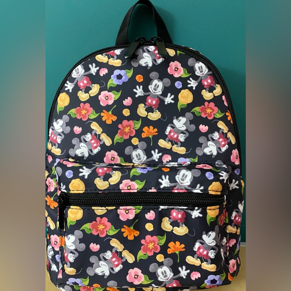 NWT Disney Mickey Mouse Floral Backpack with Journal